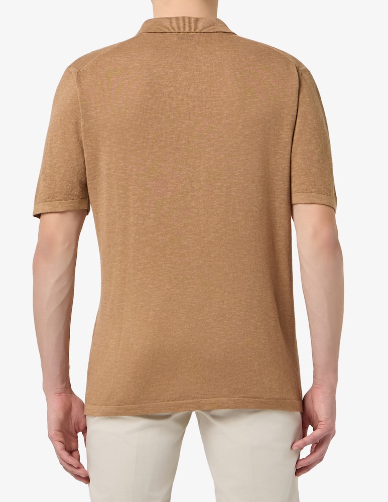 Rinascente Collection Linen blend short sleeve polo - picture 3