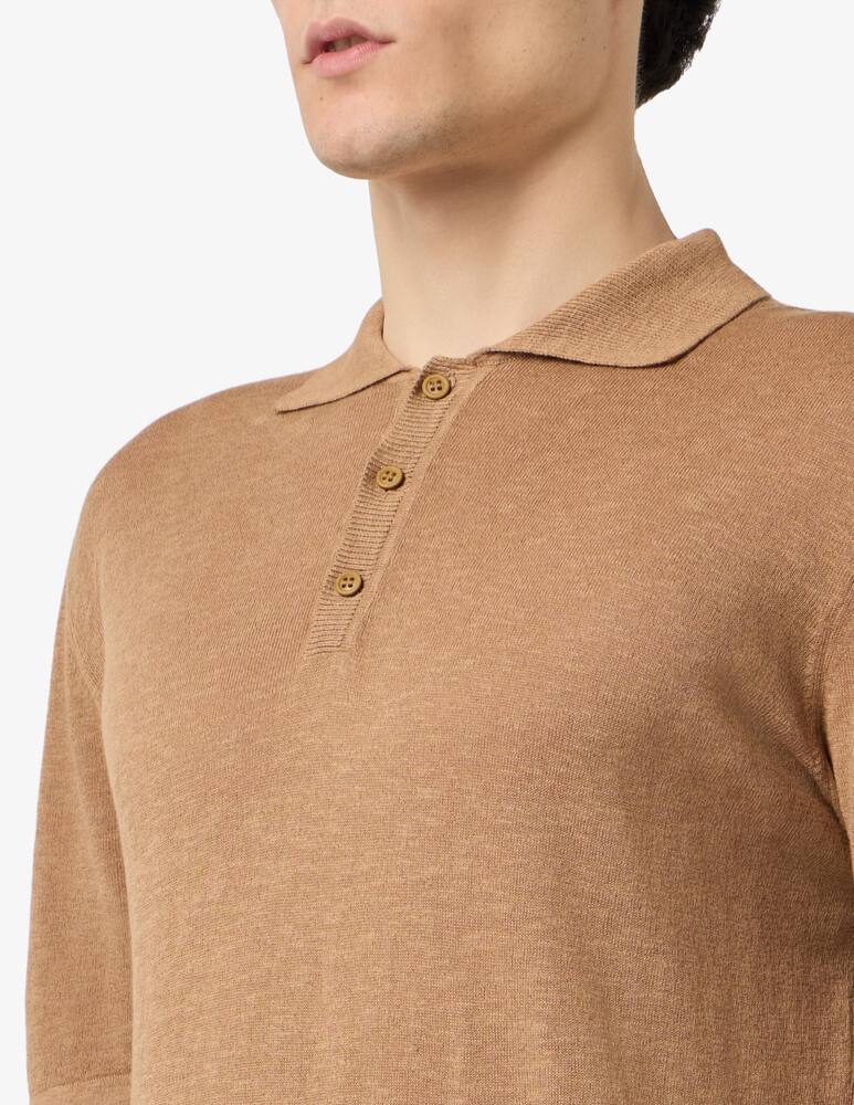 Rinascente Collection Linen blend short sleeve polo - picture 4