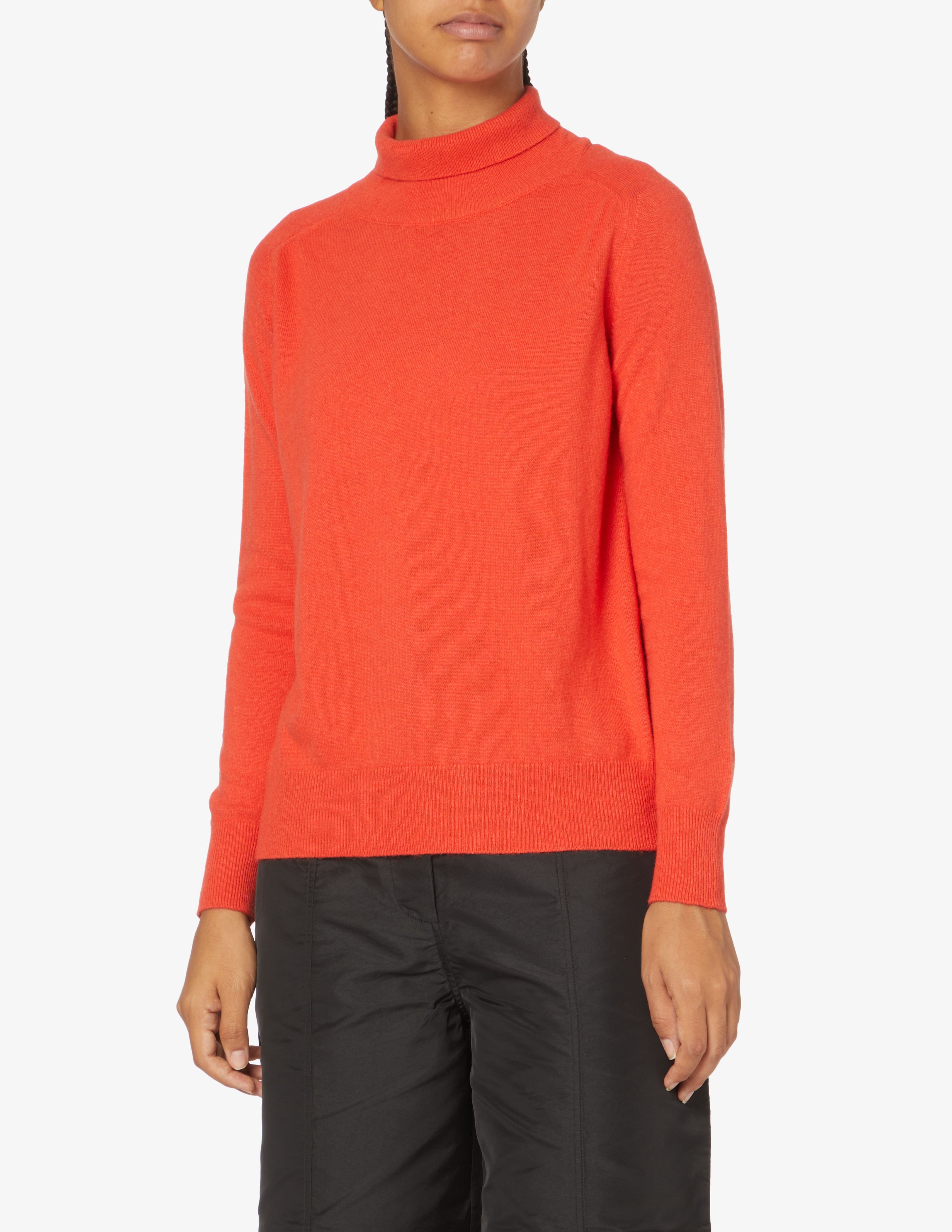 Collo Alto Maglione Arancione Donna Maglia Materica Arancione