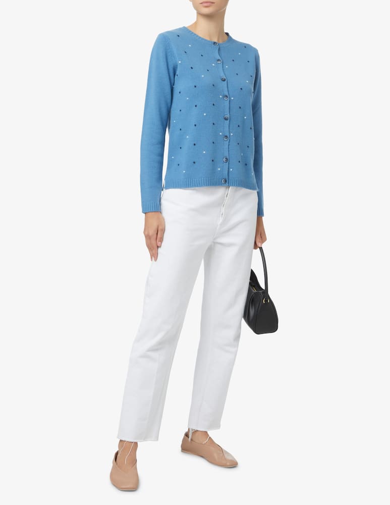 rinascente Elizabeth Ascot Korean neckline long sleeve sweater - Light blue