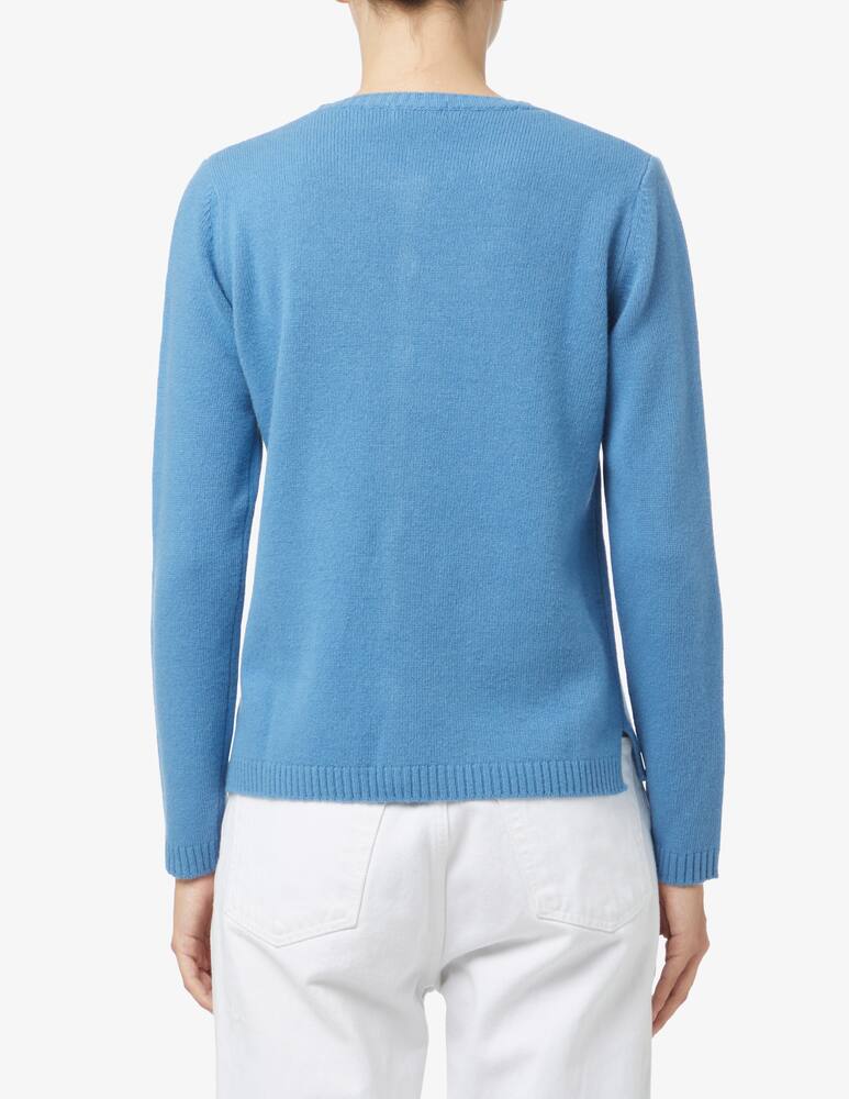 rinascente Elizabeth Ascot Korean neckline long sleeve sweater - Light blue