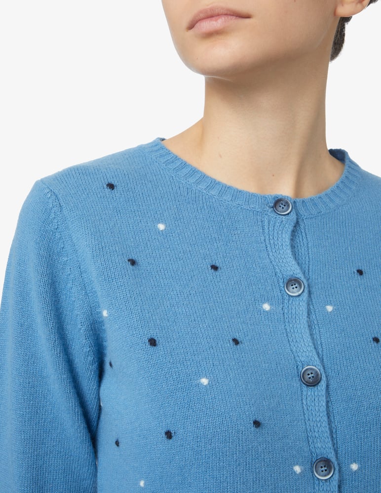 rinascente Elizabeth Ascot Korean neckline long sleeve sweater - Light blue