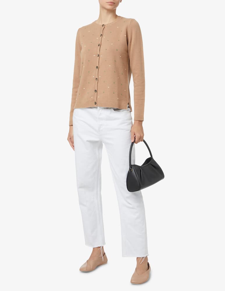 rinascente Elizabeth Ascot Korean neckline long sleeve cardigan - Beige