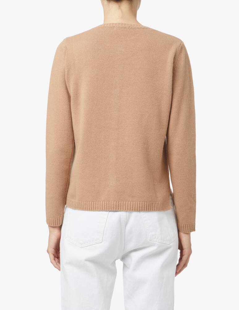 rinascente Elizabeth Ascot Korean neckline long sleeve cardigan - Beige