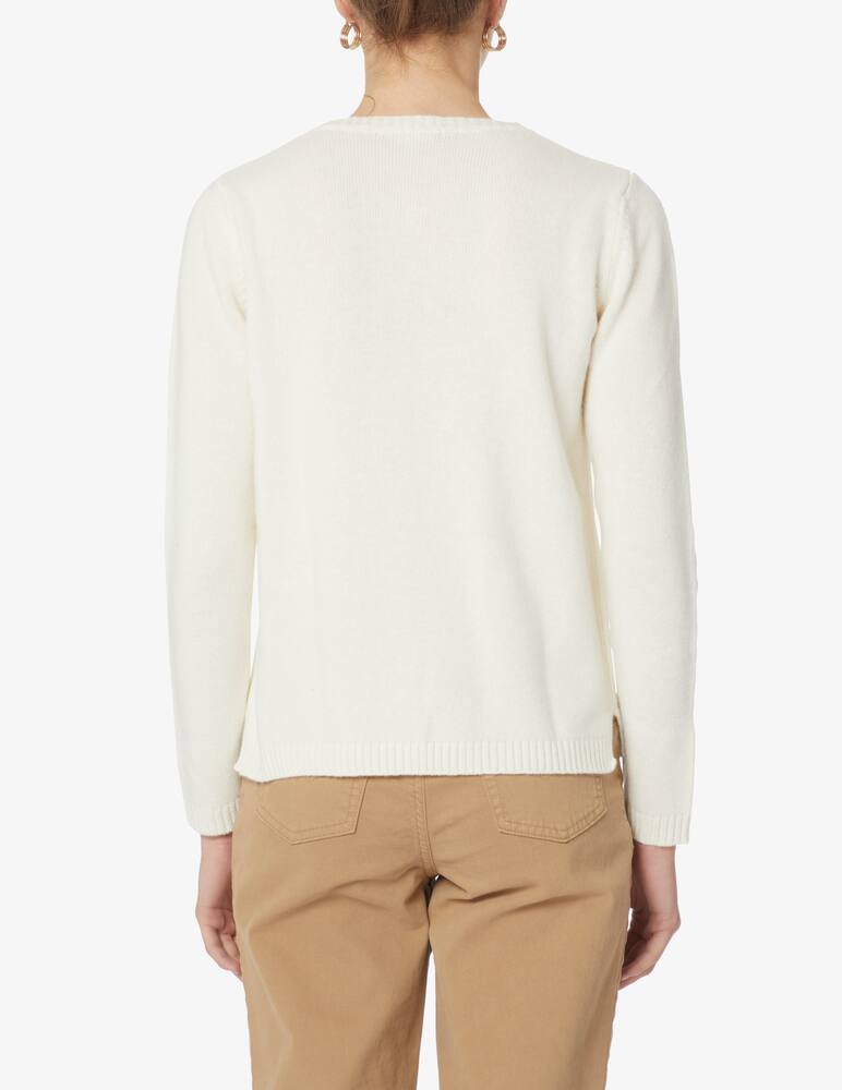 rinascente Elizabeth Ascot Korean neckline long sleeve sweater - White