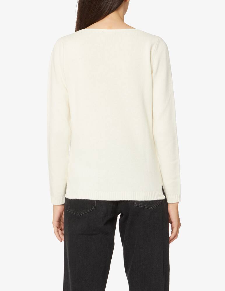 rinascente Elizabeth Ascot Maglione a manica lunga scollo a barca - Bianco