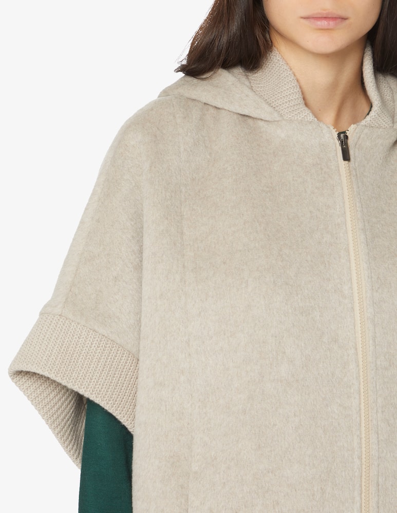 rinascente Cinzia Rocca Mantello con cappuccio e zip - Beige