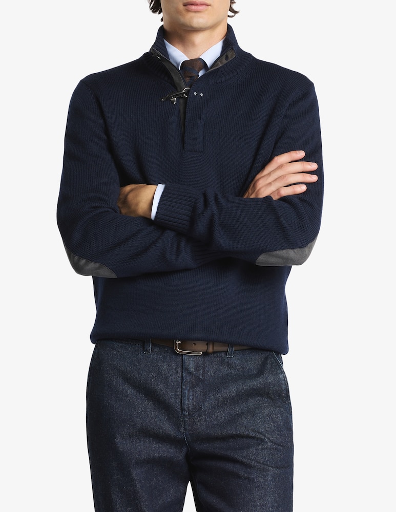 rinascente Fay Lupetto in lana merino con gancio e toppe