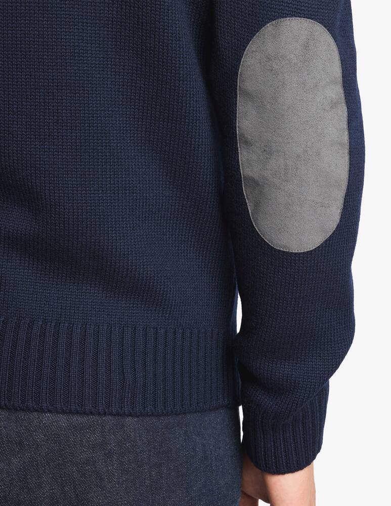 Fay Merino jumper with elbow patches - picture 4 Fay Merino jumper with elbow patches - picture 4