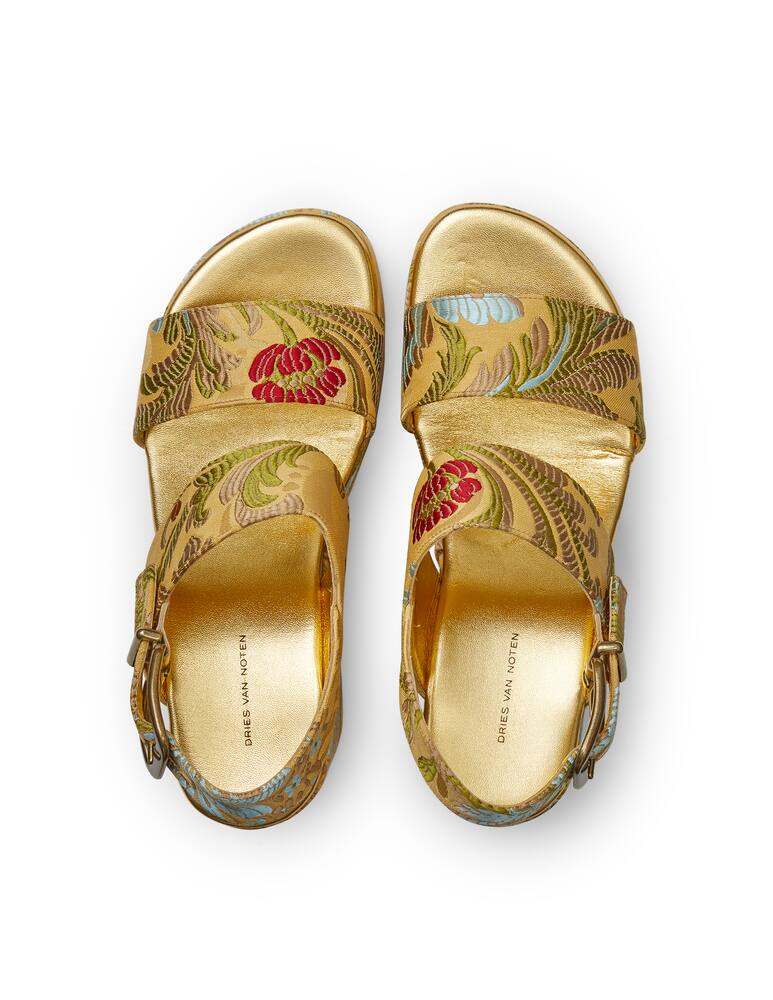 rinascente Dries Van Noten Sandali con plateau in broccato