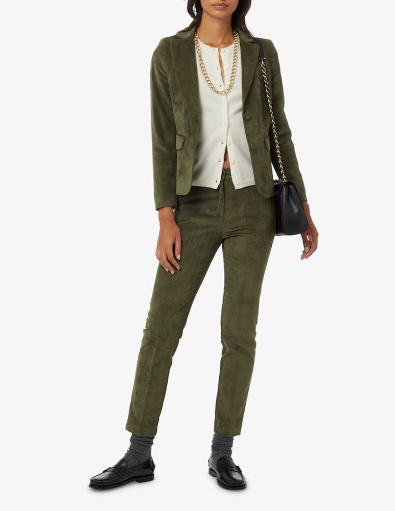 rinascente Elizabeth Ascot Giacca foderata velluto - Oliva