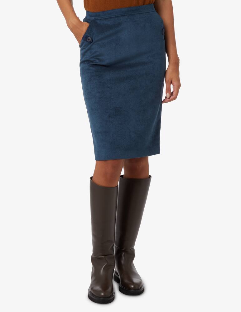 Elizabeth Ascot Gonna tubino in velluto - Blu - immagine 2 Elizabeth Ascot Gonna tubino in velluto - Blu - immagine 2