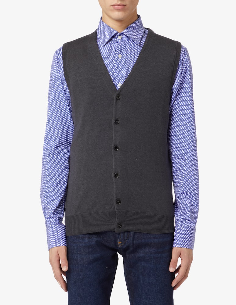 Pure Cashmere Gilet collo a v lana seta cashmere - immagine 1 Pure Cashmere Gilet collo a v lana seta cashmere - immagine 1