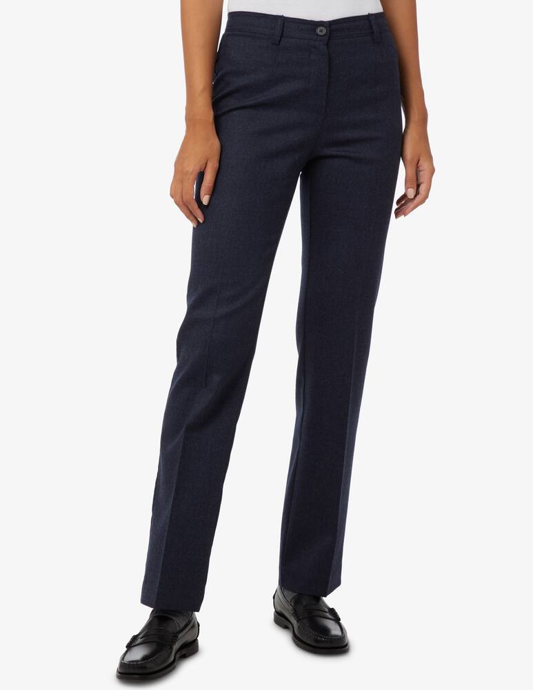 rinascente Elizabeth Ascot Flannel straight leg trousers - Blue