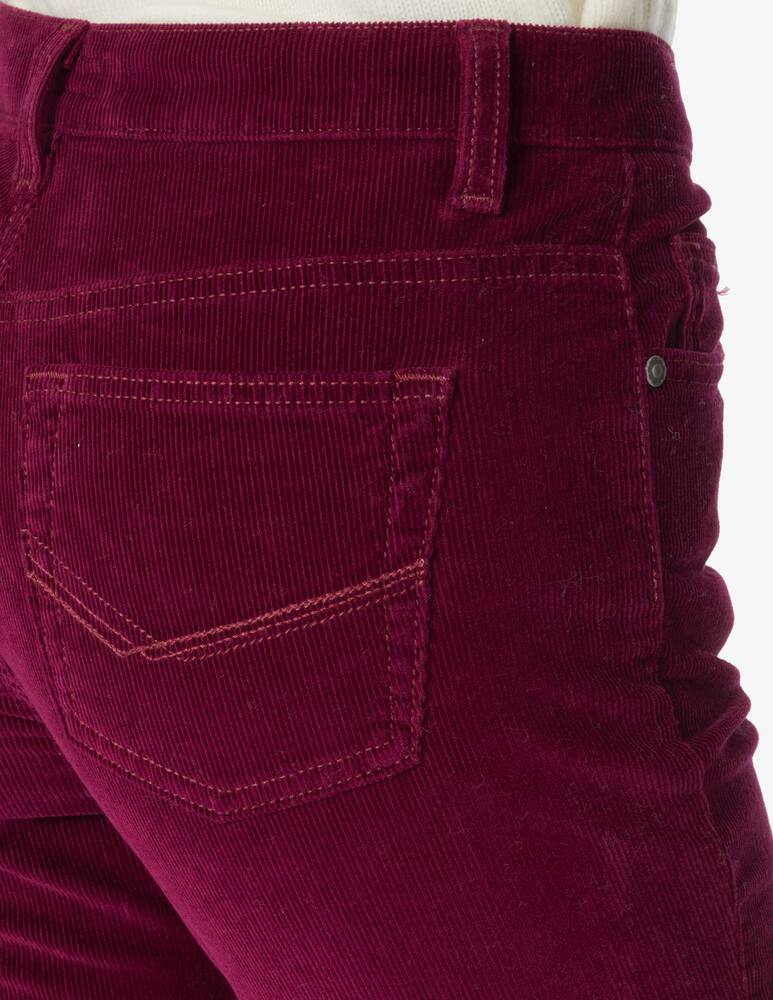 rinascente Elizabeth Ascot Slim fit 5-pocket velvet trousers - Red