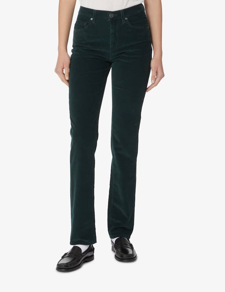 rinascente Elizabeth Ascot Slim fit 5-pocket velvet trousers - Green