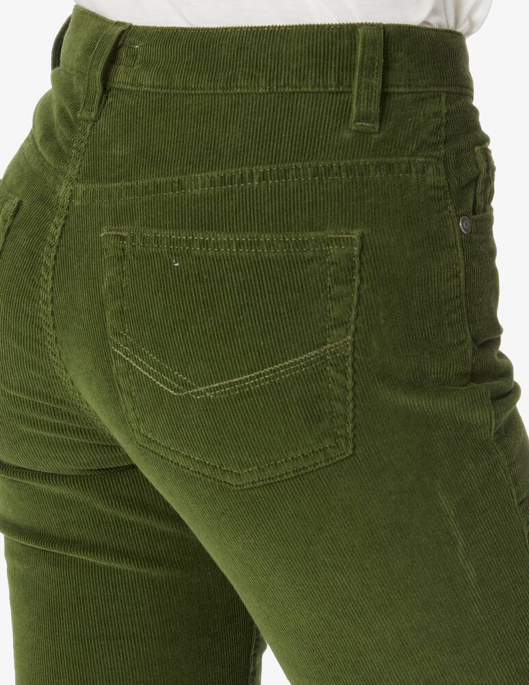 rinascente Elizabeth Ascot Pantalone 5 tasche in velluto slim fit - Oliva