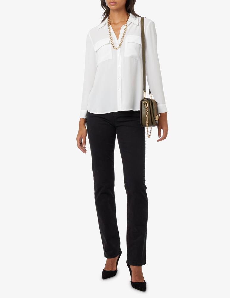rinascente Elizabeth Ascot Shirt with front pockets - White