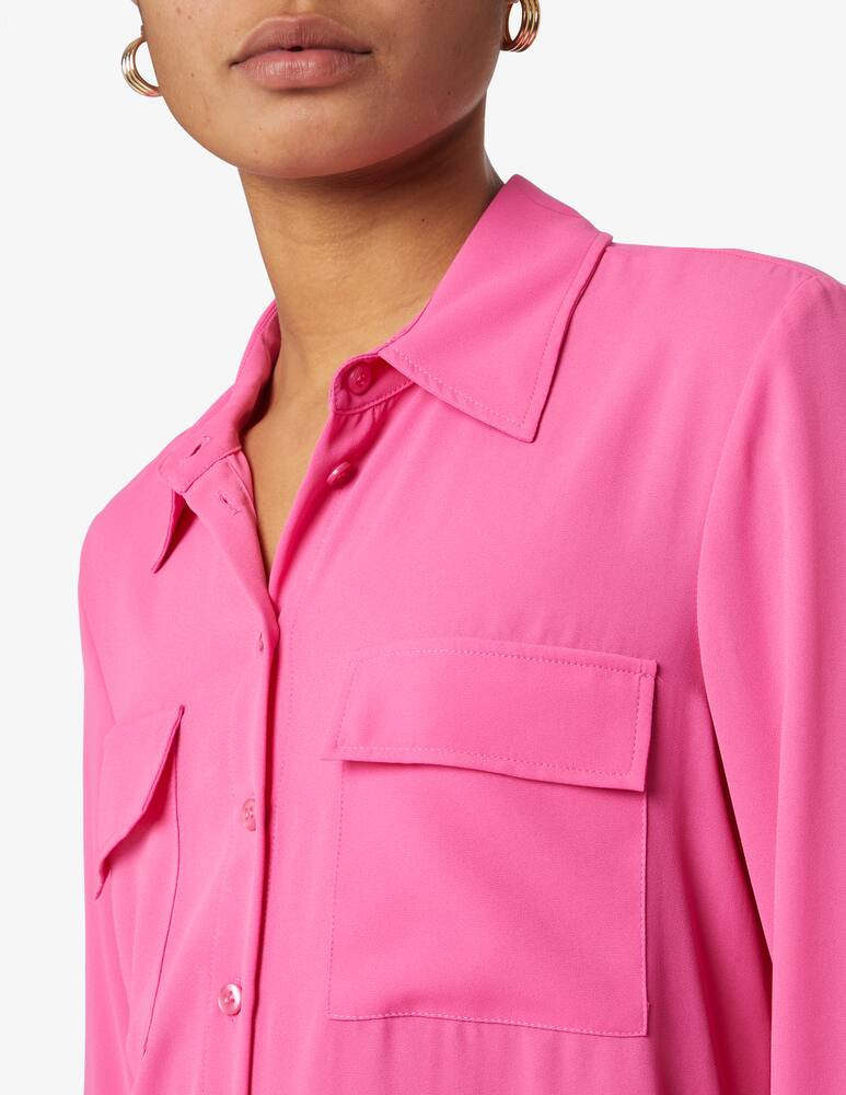 rinascente Elizabeth Ascot Camicia collo aperto con tasche davanti - Rosa