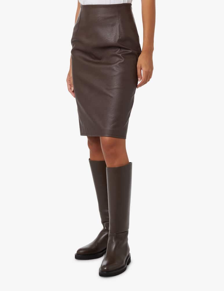 rinascente Elizabeth Ascot Gonna tubino in pelle sintetica - Marrone