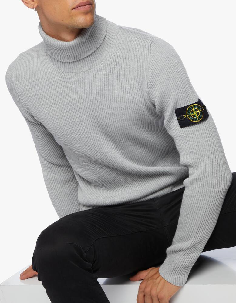rinascente Stone Island Turtleneck ribbed wool jumper