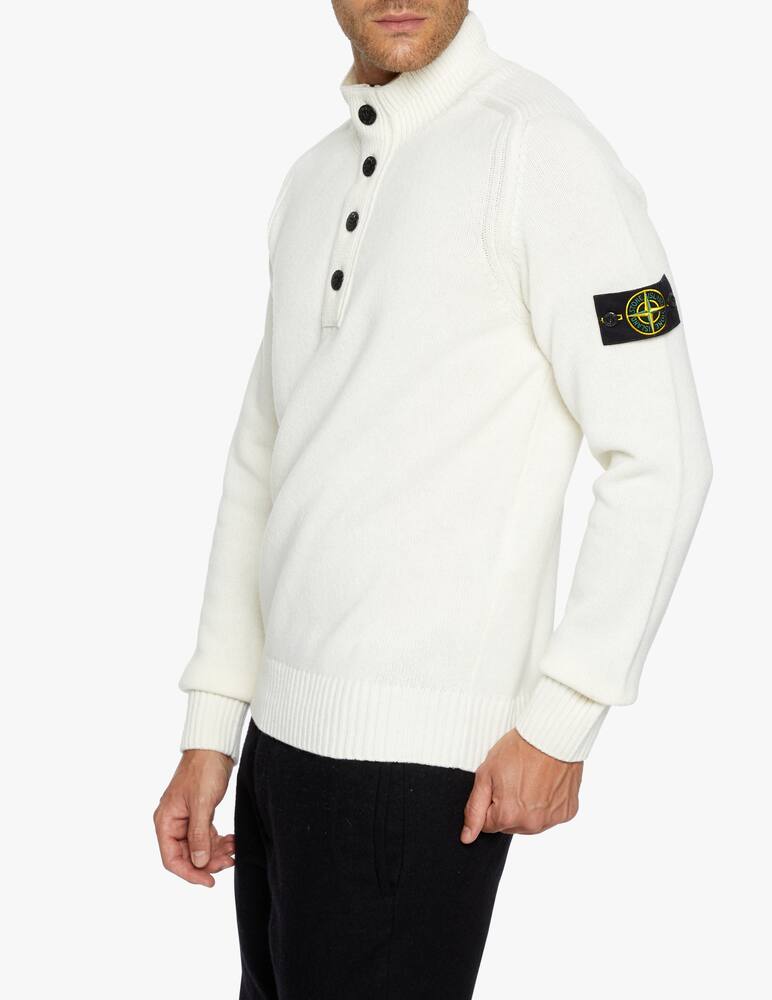 rinascente Stone Island Maglia mezza zip e bottoni in lana