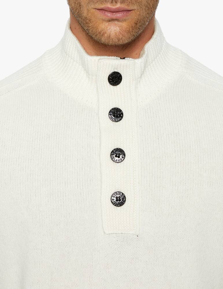 rinascente Stone Island Maglia mezza zip e bottoni in lana