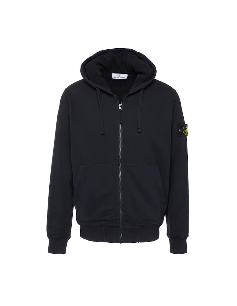 rinascente Stone Island Hooded full zip sweatshirt in brushed cotton fleece