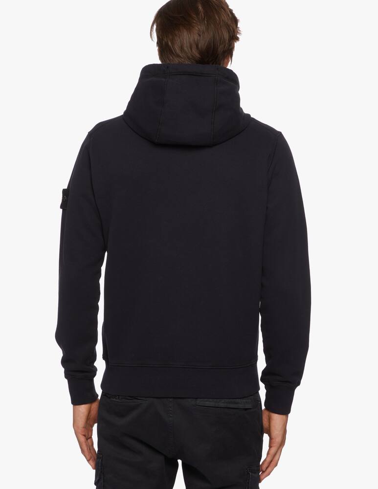 rinascente Stone Island Hooded full zip sweatshirt in brushed cotton fleece