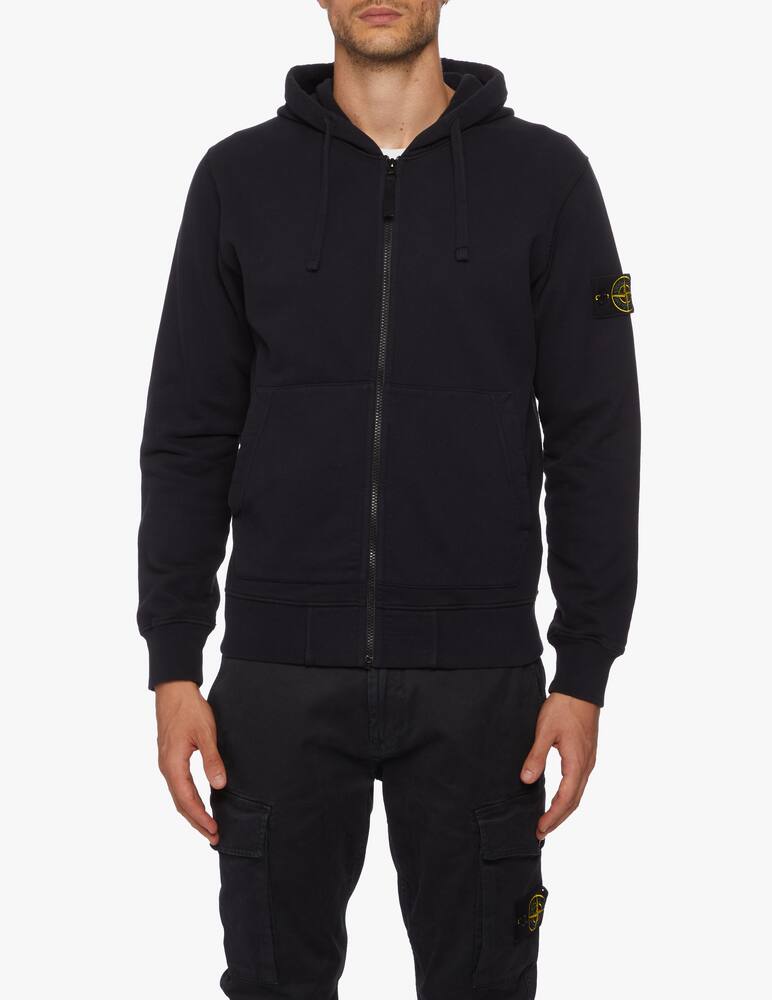 rinascente Stone Island Hooded full zip sweatshirt in brushed cotton fleece