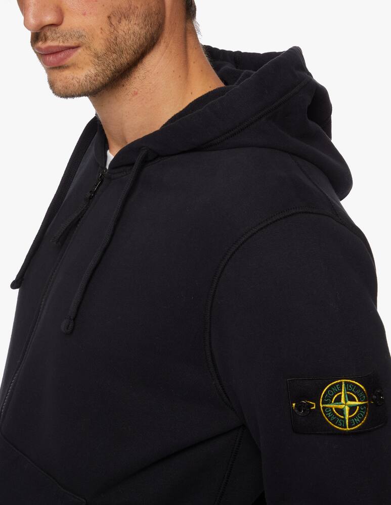 rinascente Stone Island Hooded full zip sweatshirt in brushed cotton fleece