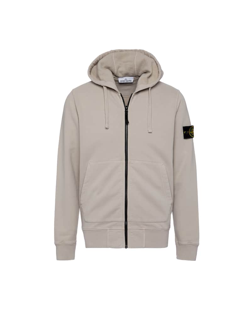 rinascente Stone Island Hooded full zip sweatshirt in brushed cotton fleece