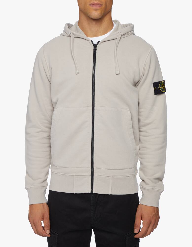 rinascente Stone Island Hooded full zip sweatshirt in brushed cotton fleece