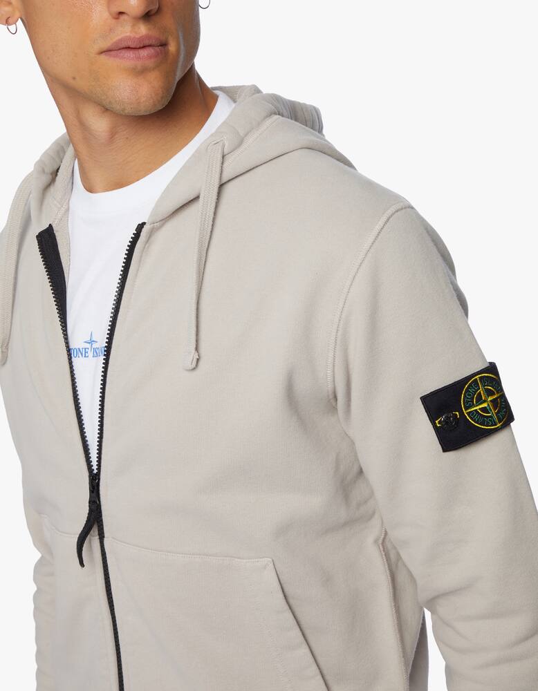 rinascente Stone Island Hooded full zip sweatshirt in brushed cotton fleece