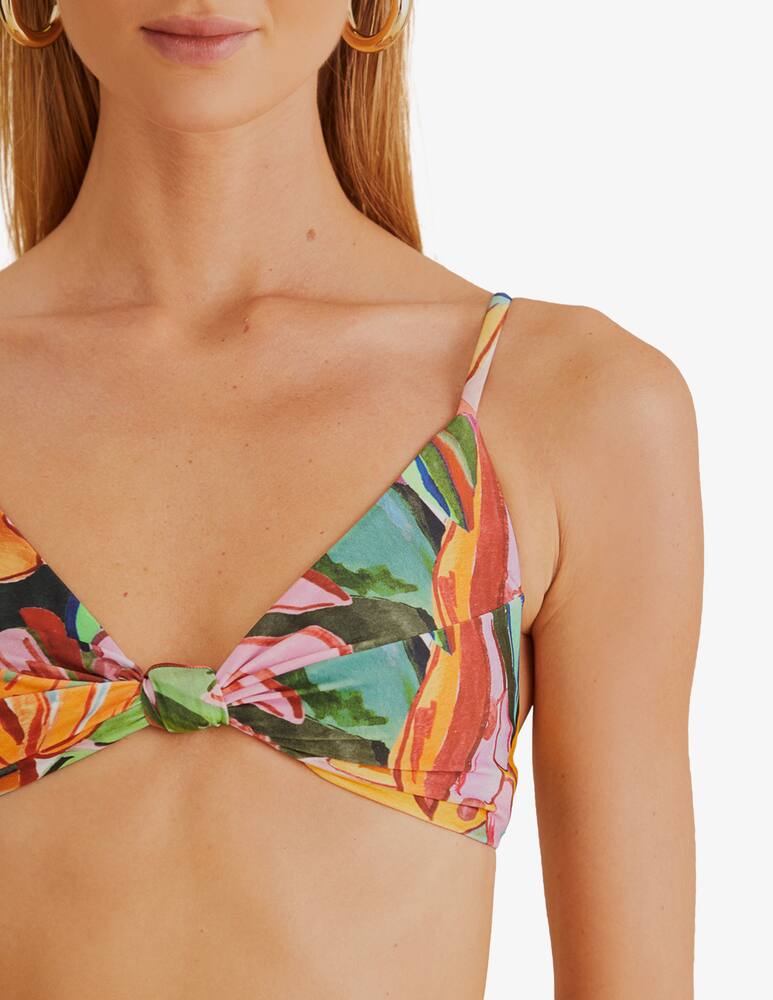 rinascente Farm Rio Top bikini con nodo Banana foliage