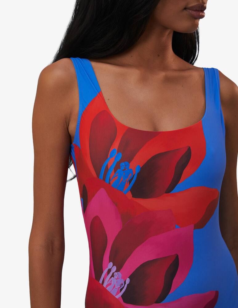 rinascente Farm Rio Watercolor floral one piece swimsuit