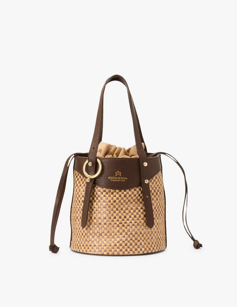 rinascente Cuoieria Fiorentina Amber woven bucket bag