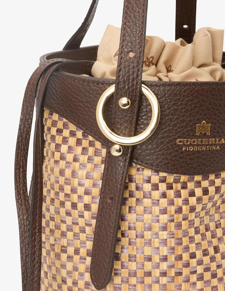 rinascente Cuoieria Fiorentina Amber woven bucket bag
