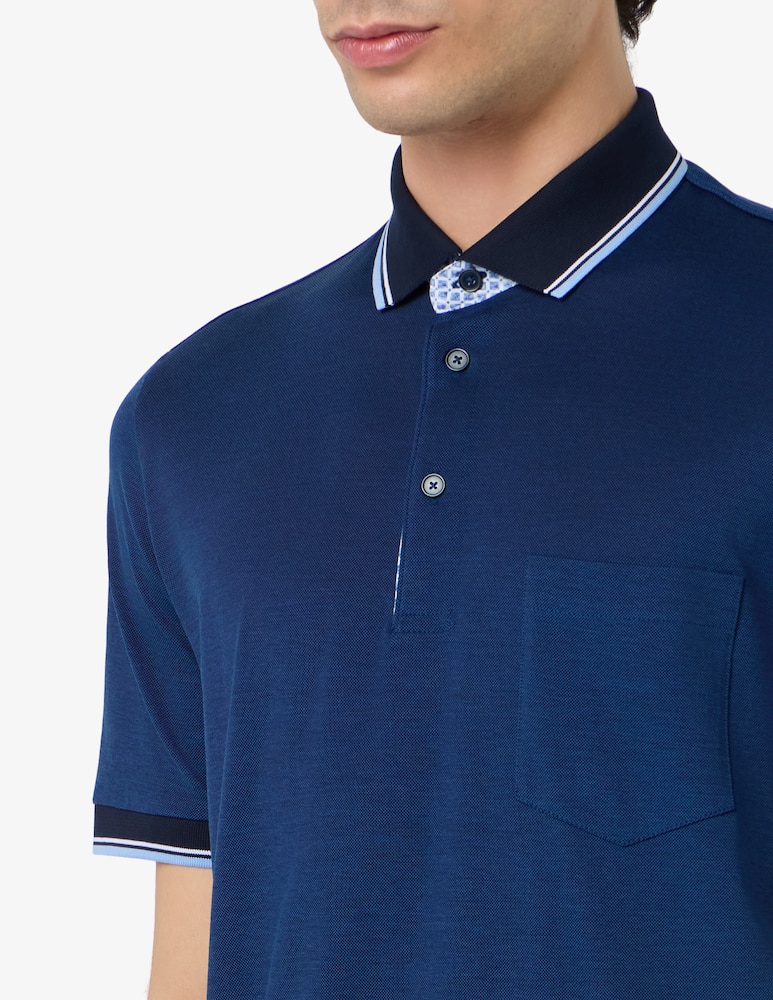 rinascente Rinascente Collection Polo in filo di scozia piquet oxford con collo a contrasto