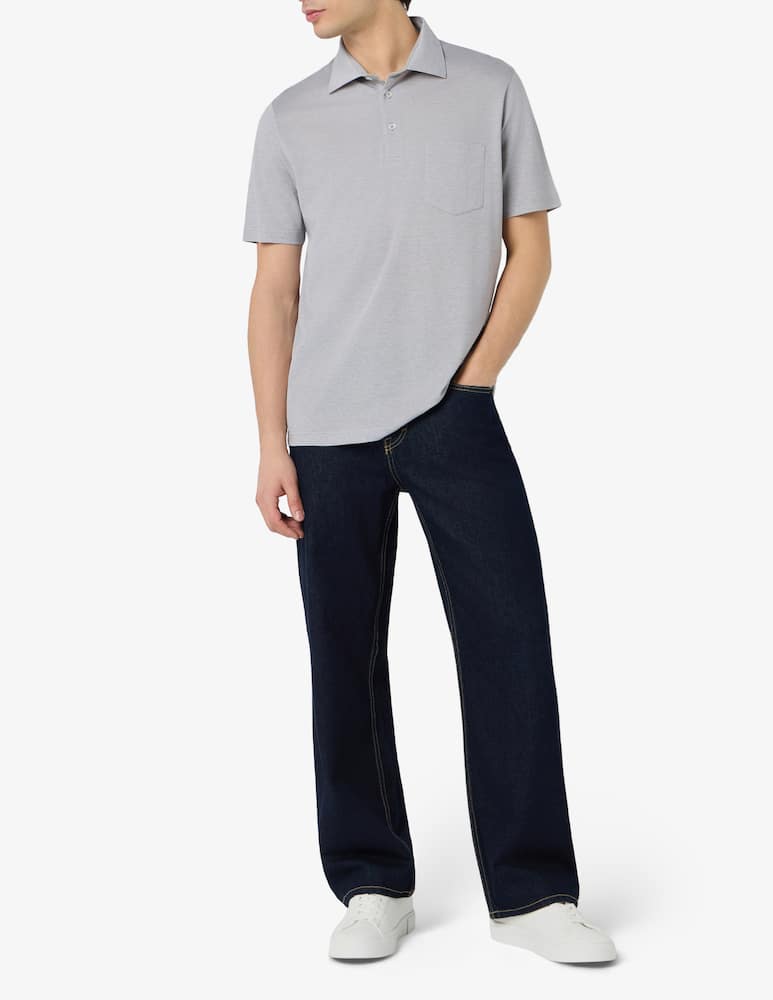 Rinascente Collection Piqué polo shirt with pocket - picture 2