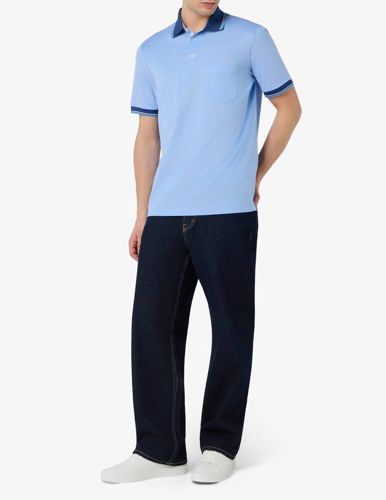 rinascente Rinascente Collection Polo in filo di scozia piquet oxford con collo a contrasto