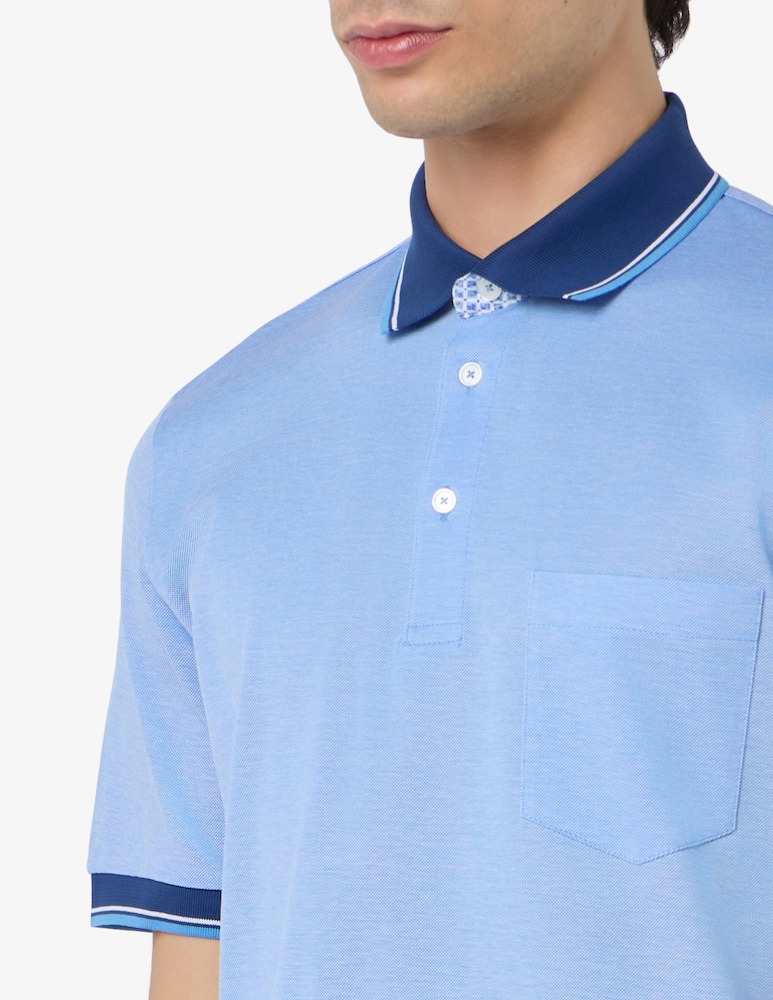 rinascente Rinascente Collection Polo in filo di scozia piquet oxford con collo a contrasto