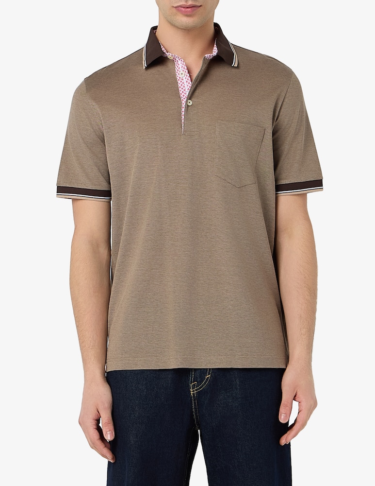 rinascente Rinascente Collection Polo in filo di scozia piquet oxford con collo a contrasto