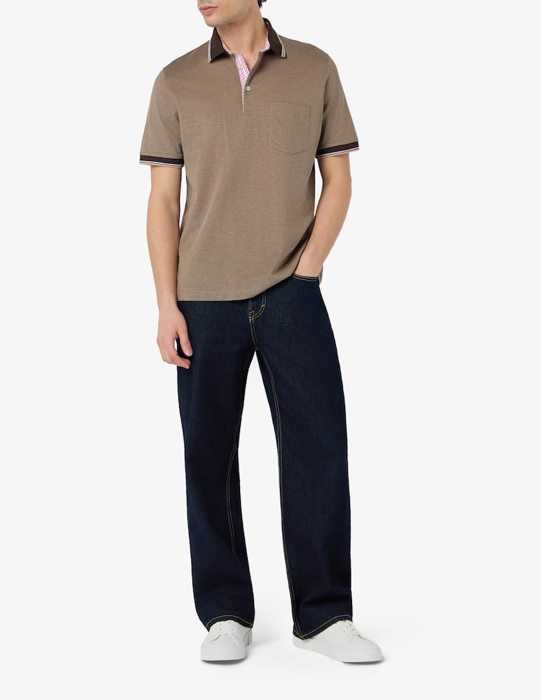 rinascente Rinascente Collection Polo in filo di scozia piquet oxford con collo a contrasto