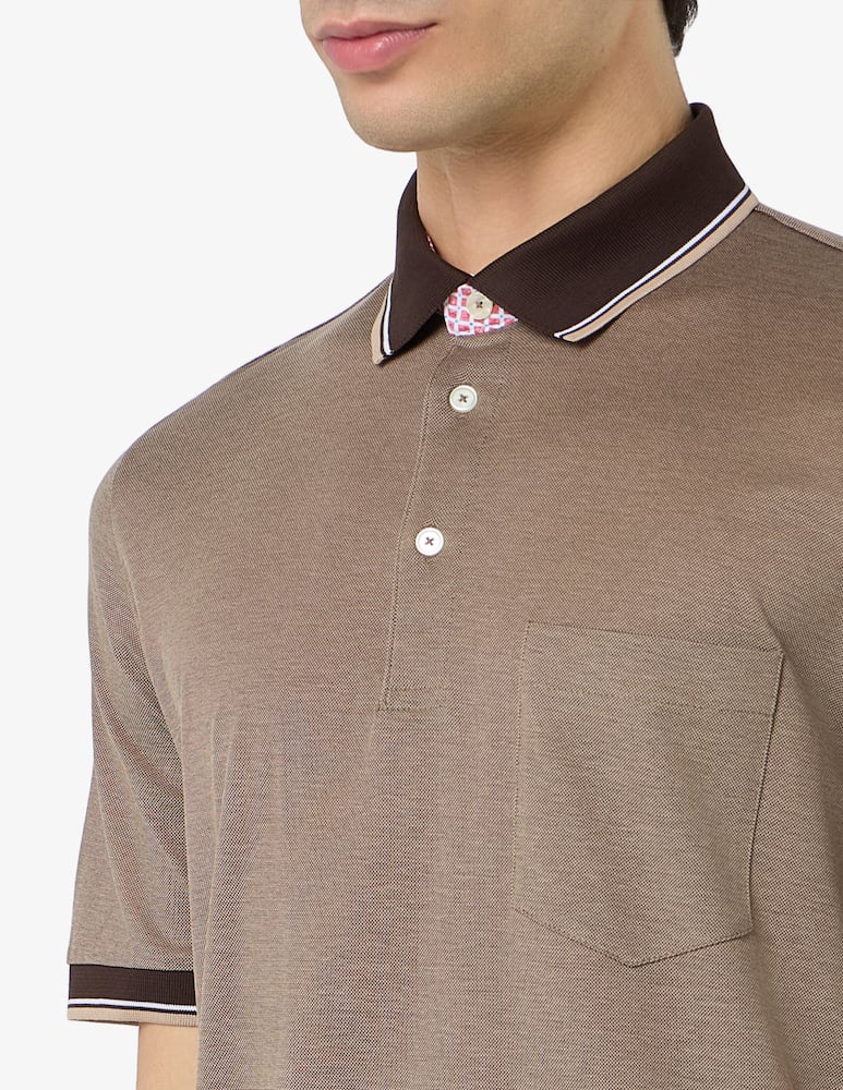 rinascente Rinascente Collection Polo in filo di scozia piquet oxford con collo a contrasto