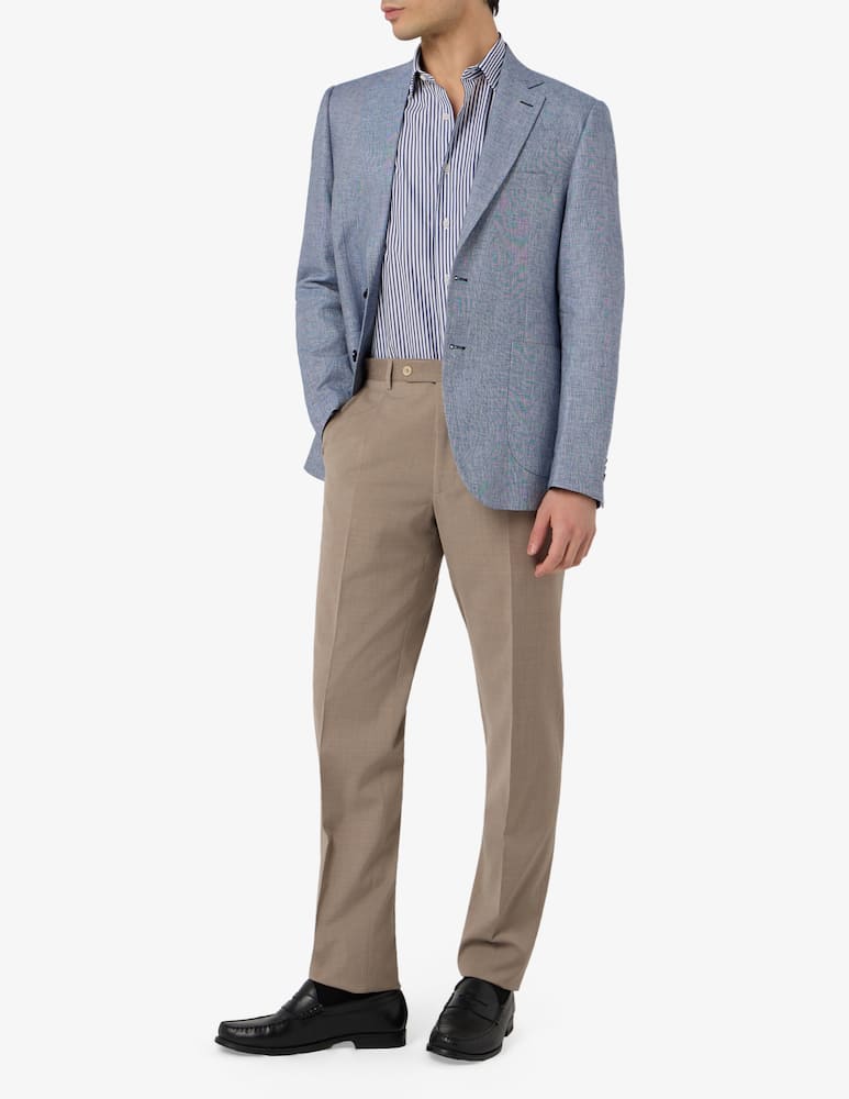 Sartoria Italiana Giacca monopetto grisaglia in lino e cotone Drop 4 - immagine 2