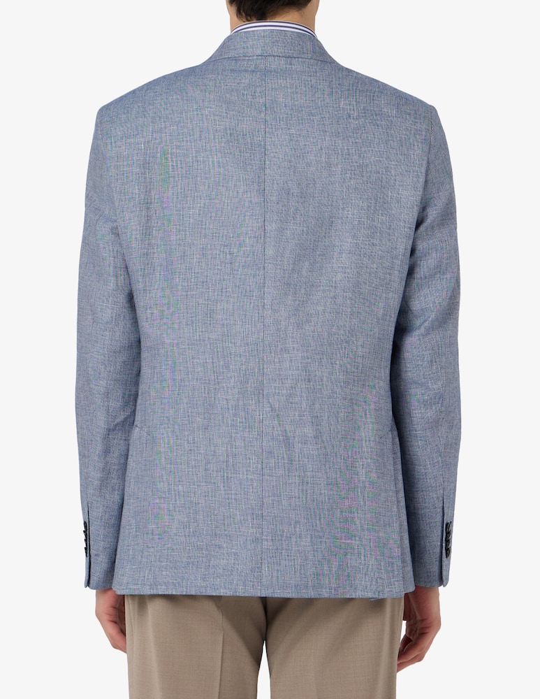 Sartoria Italiana Giacca monopetto grisaglia in lino e cotone Drop 4 - immagine 3