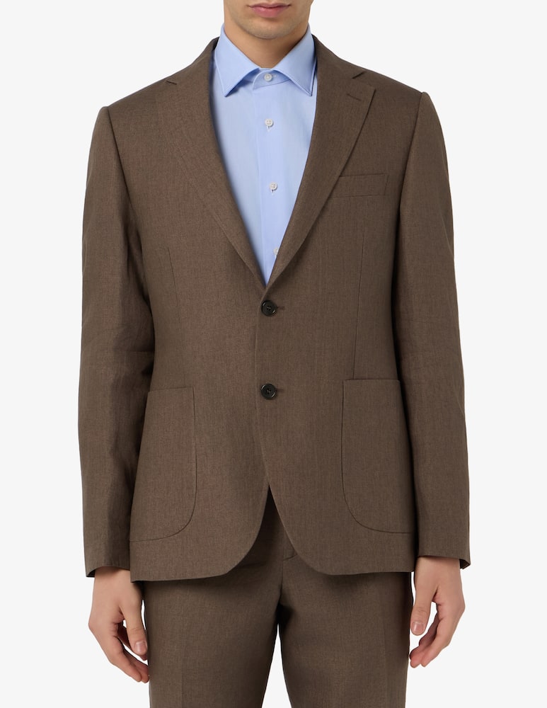 Sartoria Italiana Giacca monopetto delavé in lino Drop 6 - immagine 1