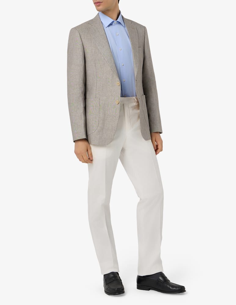 Sartoria Italiana Giacca monopetto grisaglia in lino e cotone Drop 4 - immagine 2 Sartoria Italiana Giacca monopetto grisaglia in lino e cotone Drop 4 - immagine 2