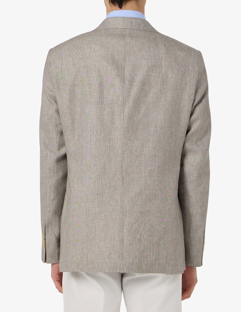 Sartoria Italiana Giacca monopetto grisaglia in lino e cotone Drop 4 - immagine 3 Sartoria Italiana Giacca monopetto grisaglia in lino e cotone Drop 4 - immagine 3
